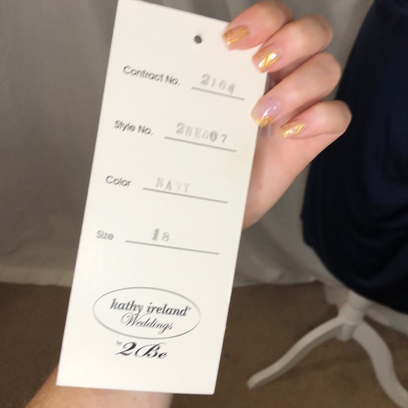 Navy Blue Kathy Ireland Mother of the Bride Dress - Picture 14 of 16